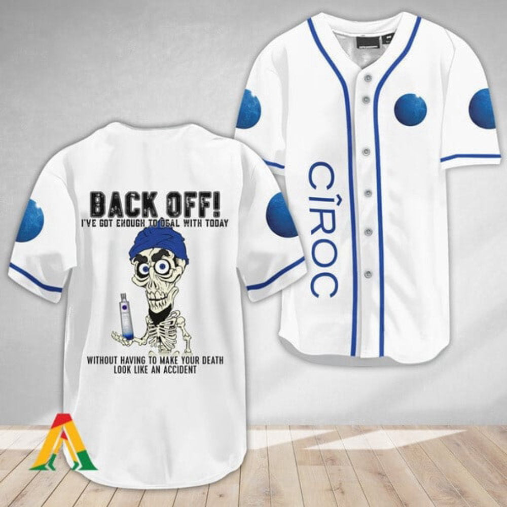 Achmed Back Off: Ciroc Vodka Baseball Jersey - Stylish & Bold Design - Aopprinter baseball jersey product view 2