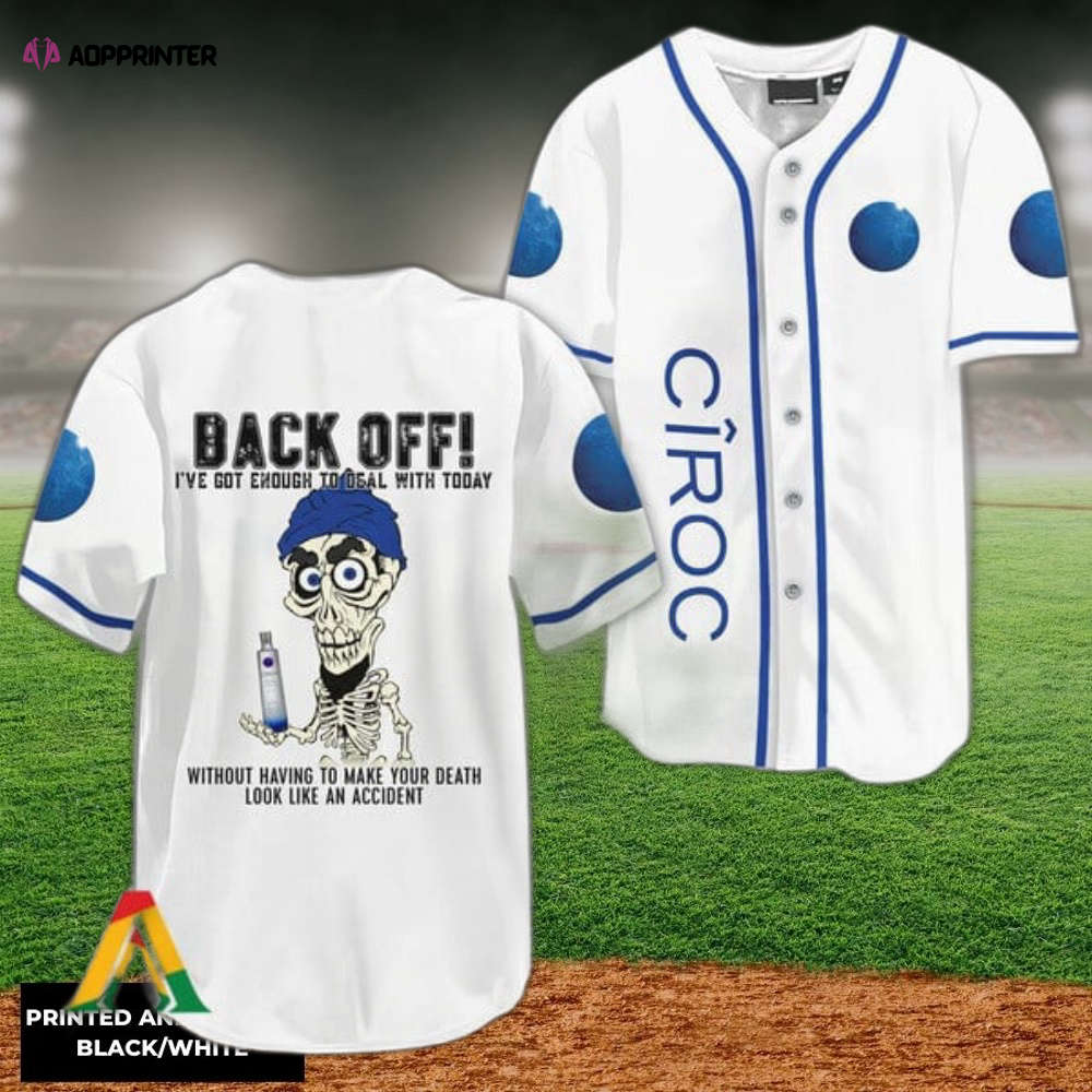 Achmed Back Off: Ciroc Vodka Baseball Jersey – Stylish & Bold Design baseball jersey product view 1