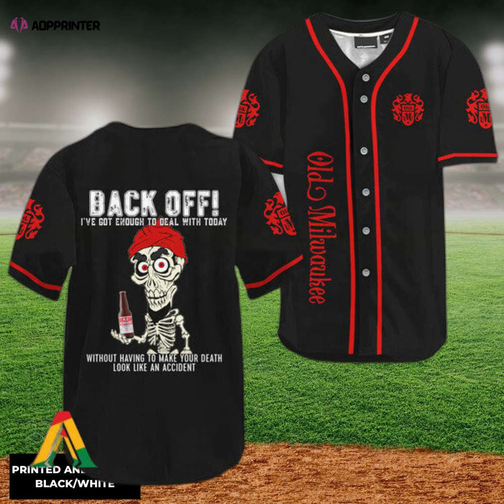 Achmed Back Off: Old Milwaukee Baseball Jersey - Stand Out in Style! - Aopprinter baseball jersey product view 1