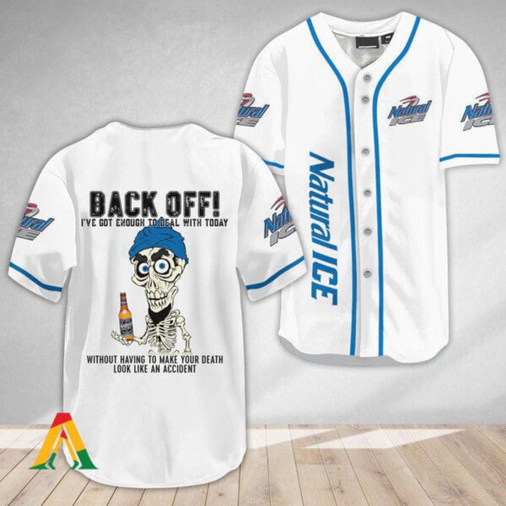 Achmed Back Off With Natural Ice Baseball Jersey - Aopprinter baseball jersey product view 2