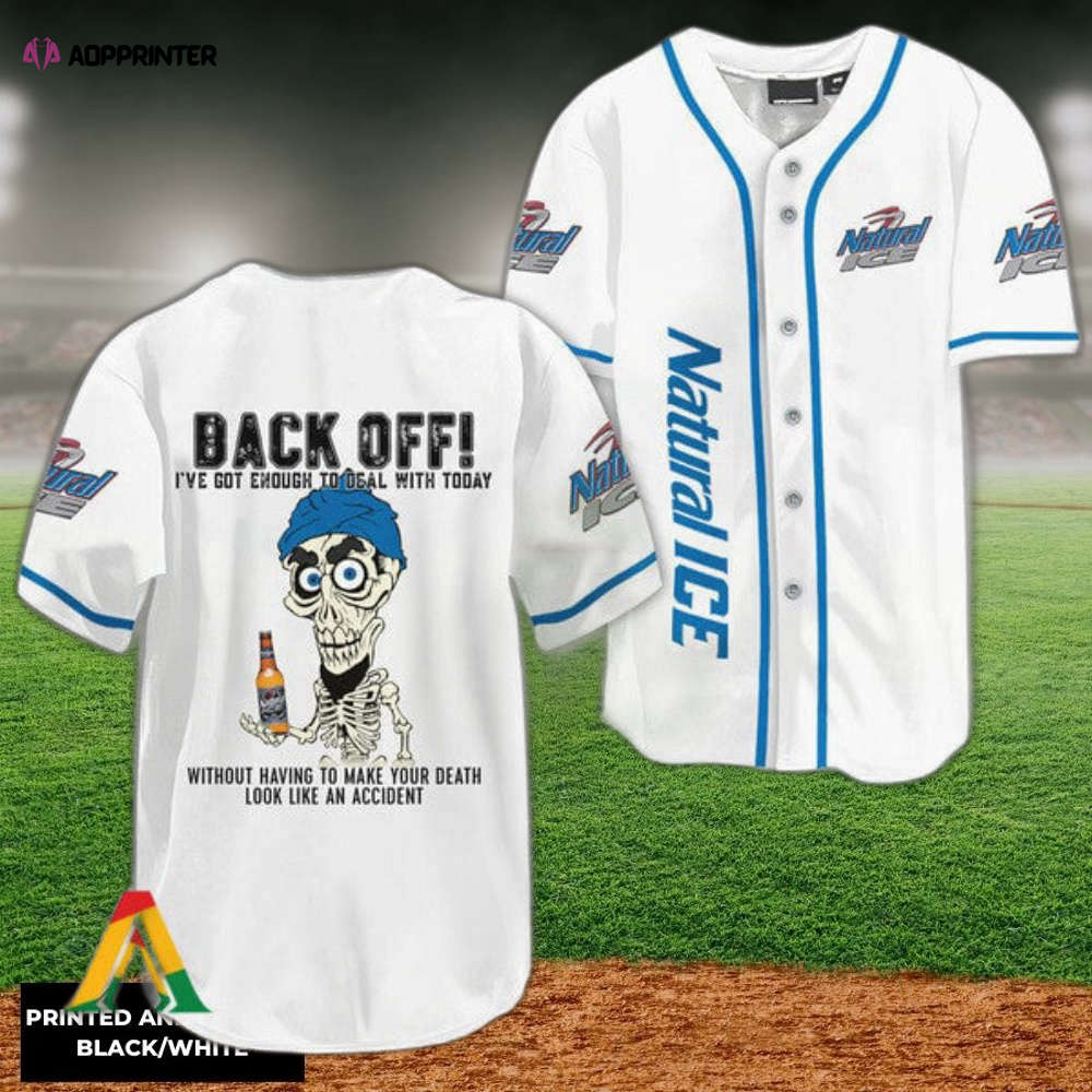 Achmed Back Off With Natural Ice Baseball Jersey - Aopprinter baseball jersey product view 1