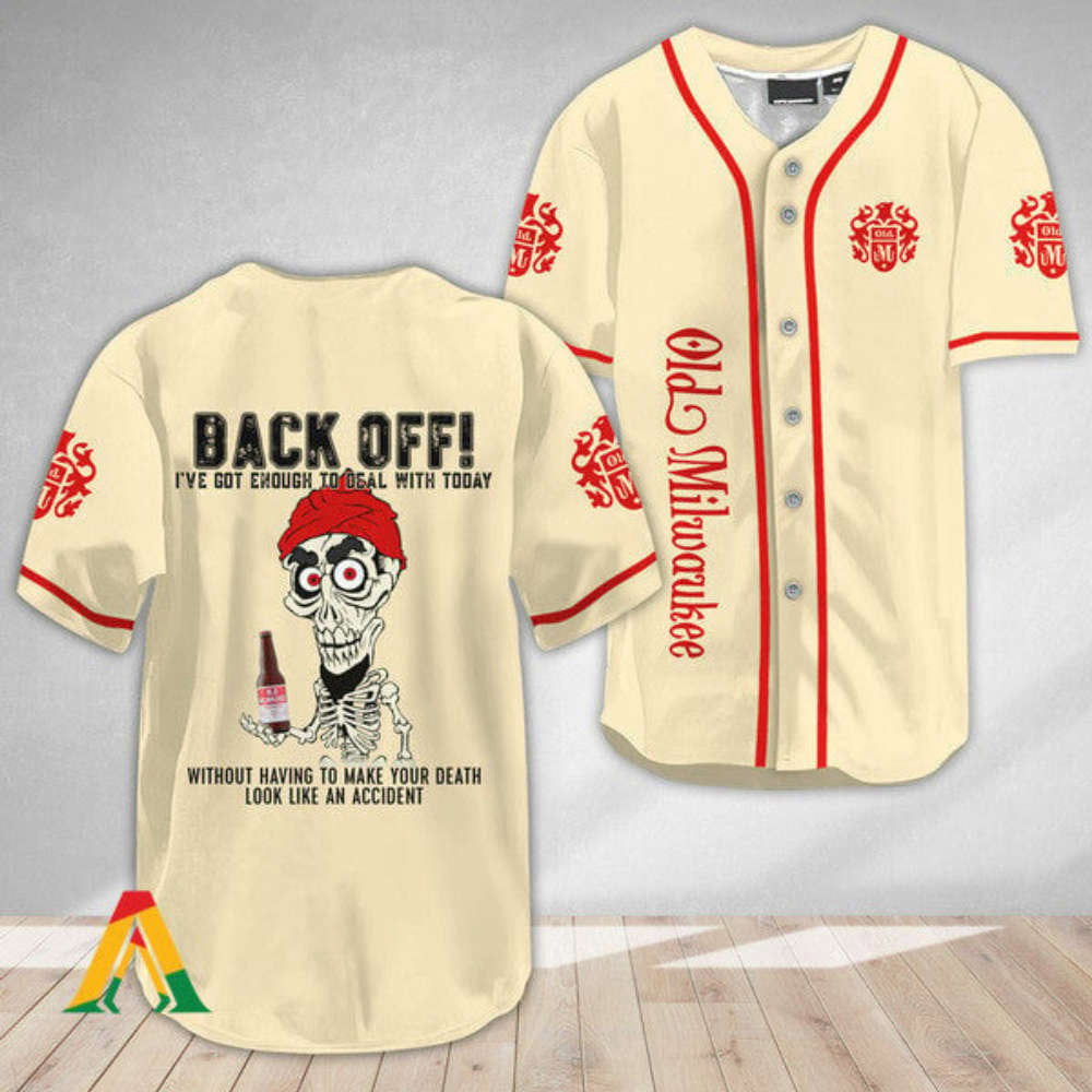 Achmed Old Milwaukee Baseball Jersey: Back Off in Style! - Aopprinter baseball jersey product view 2