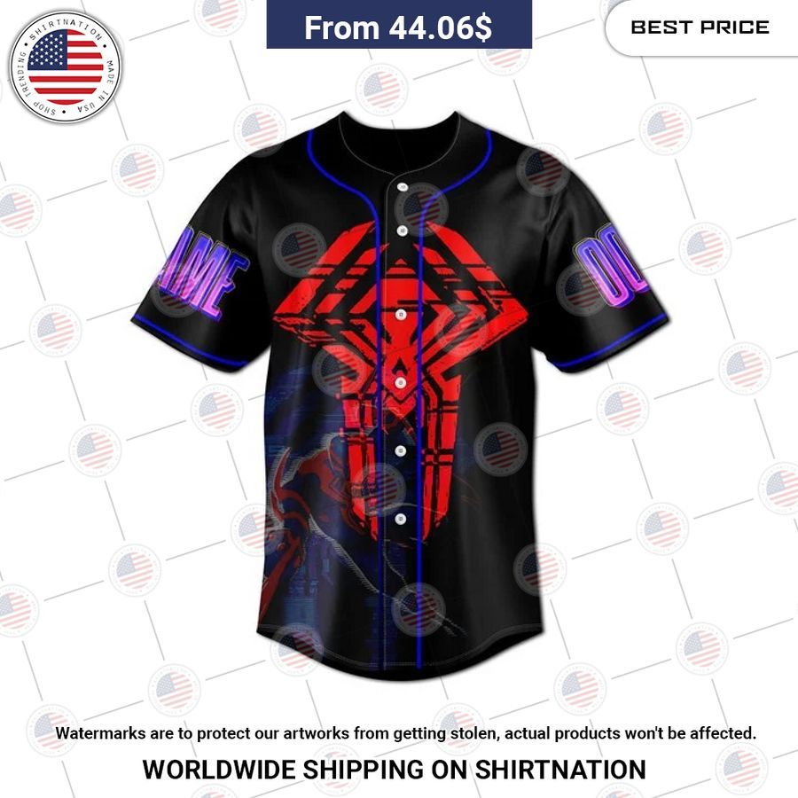 Across the spider verse 2099 Custom Baseball Jersey baseball jersey product view 1