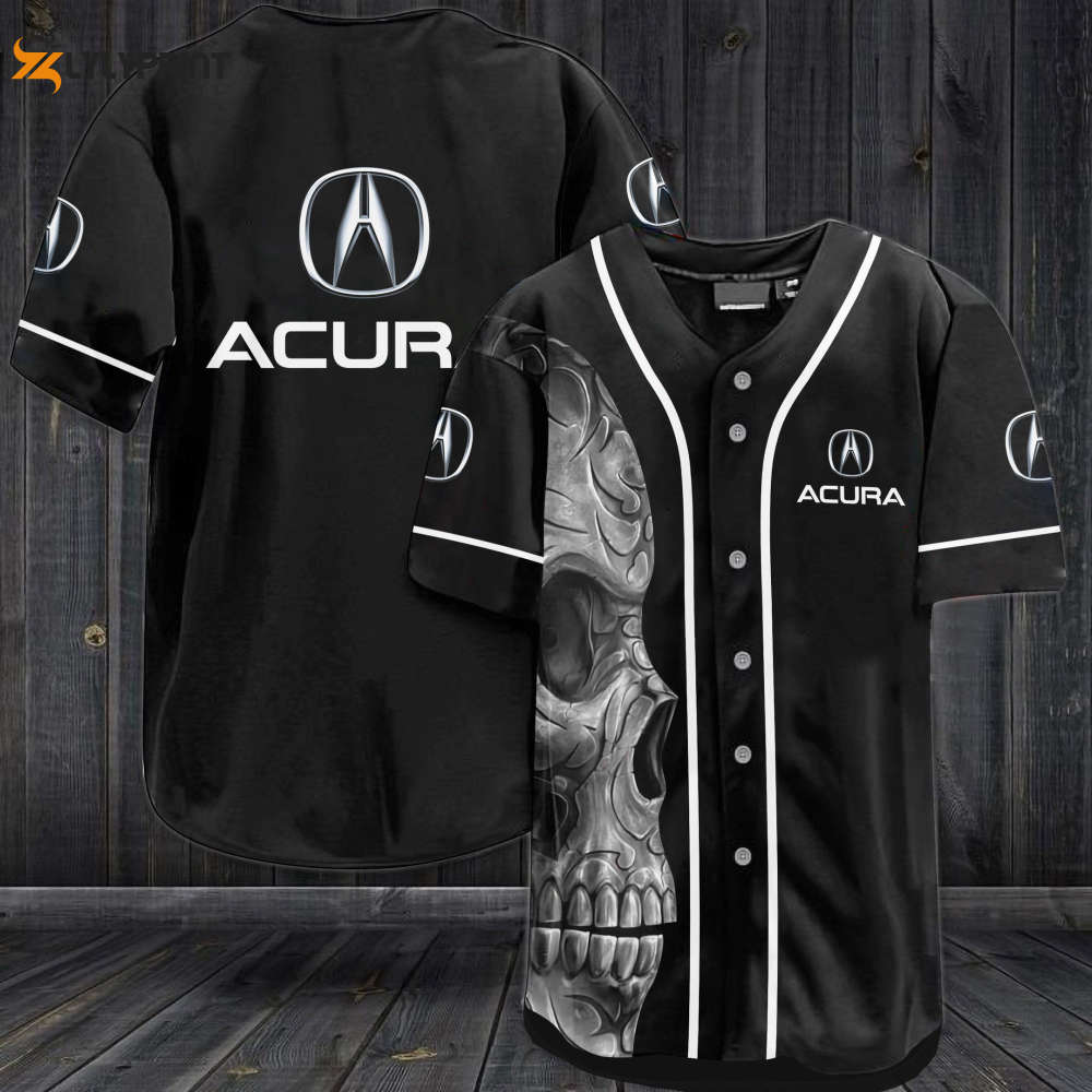 Get Your Game On with Acura Skull Baseball Jersey - Perfect Gift for Men and Women! - lylyprint.com baseball jersey product view 1