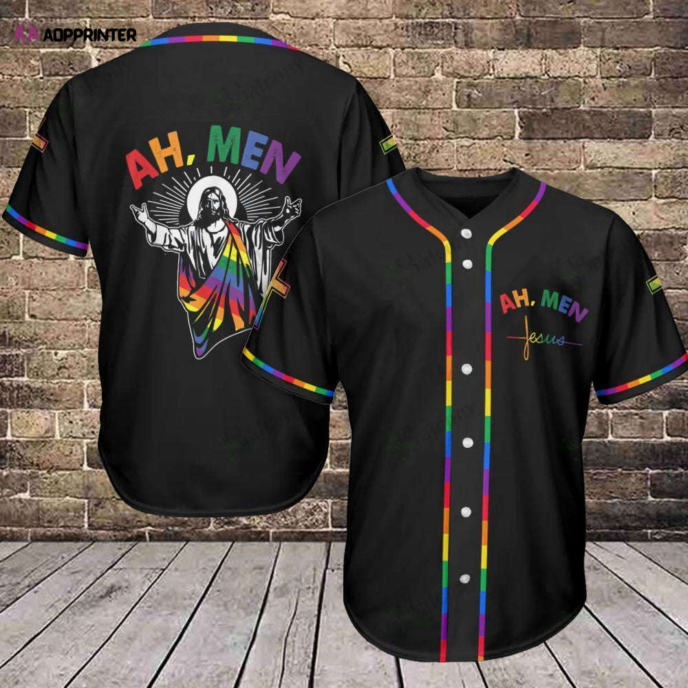 Ah Men Baseball Jersey 414 - LGBT Baseball Tee: Show Your Pride! - Aopprinter baseball jersey product view 1