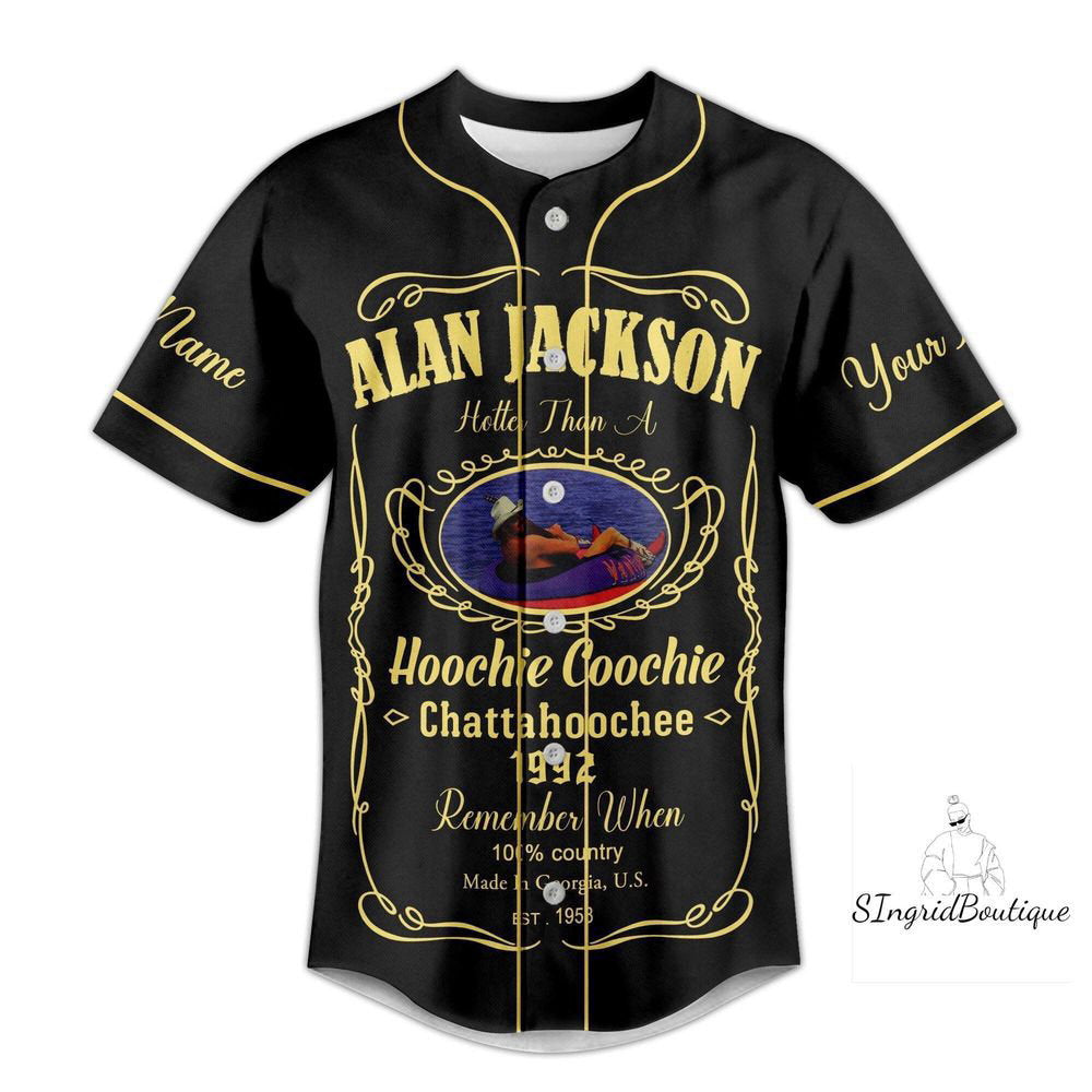 Alan Jackson Jersey Shirt, Custom Alan Jackson Baseball Jersey - lylyprint.com baseball jersey product view 2