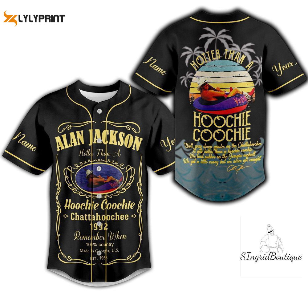 Alan Jackson Jersey Shirt, Custom Alan Jackson Baseball Jersey - lylyprint.com baseball jersey product view 1
