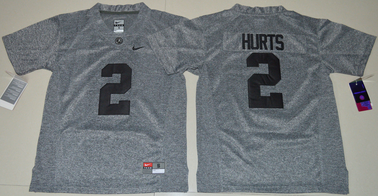 alen Hurts 2 Youth Carbon Gray College Football Jersey football jersey product view 1
