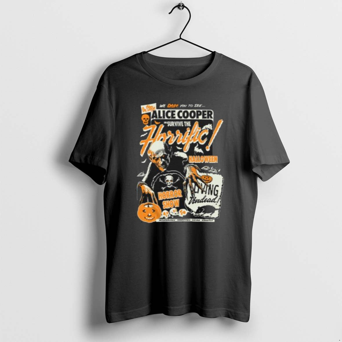 Alice Cooper Horrific Halloween Horror Show Men T Shirts Unisex T-shirt, Sweatshirt, Hoodie, Long Sleeve Tee - T-Shirt, Sweatshirt, Hoodie