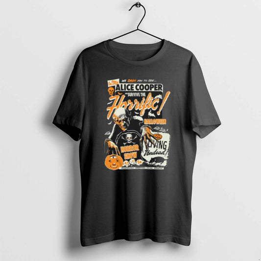 Alice Cooper Horrific Halloween Horror Show Men T Shirts Unisex T-shirt, Sweatshirt, Hoodie, Long Sleeve Tee - T-Shirt, Sweatshirt, Hoodie