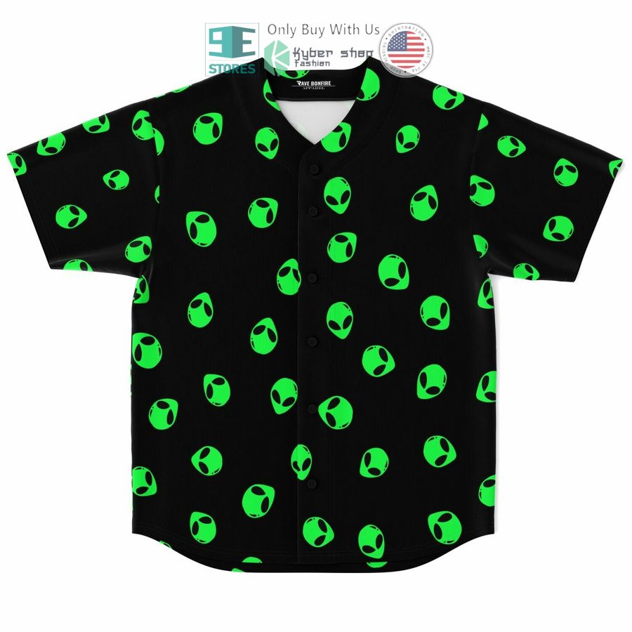 BEST Alien pattern black Baseball Jersey baseball jersey product view 1