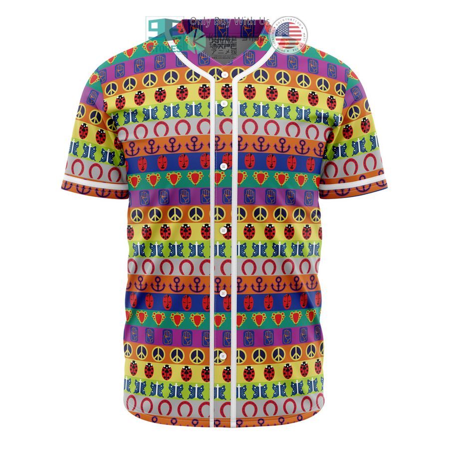 BEST All Symbols Pattern Jojo's Bizarre Adventure Baseball Jersey baseball jersey product view 1