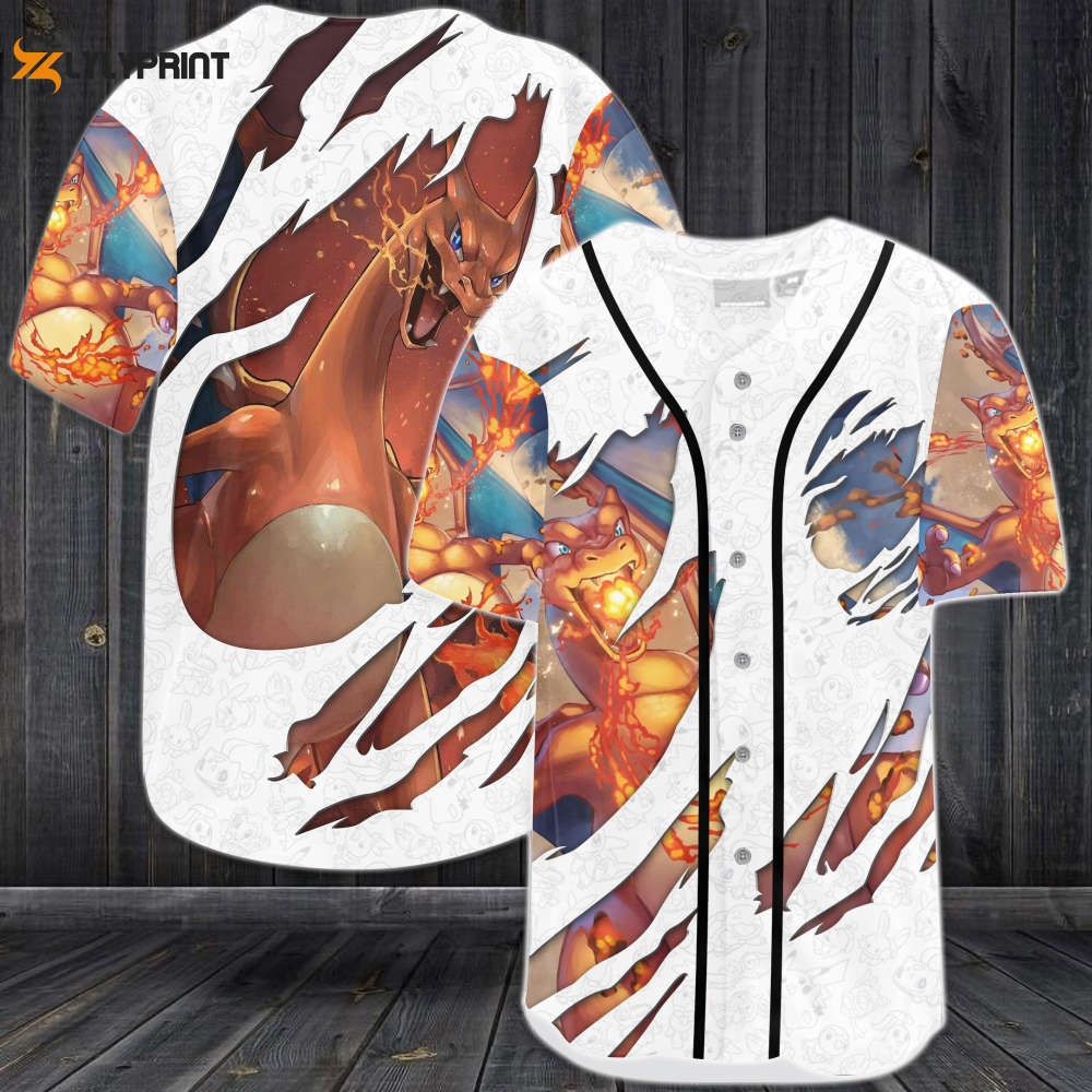 Amazing Lizardon Baseball Jersey - lylyprint.com baseball jersey product view 1