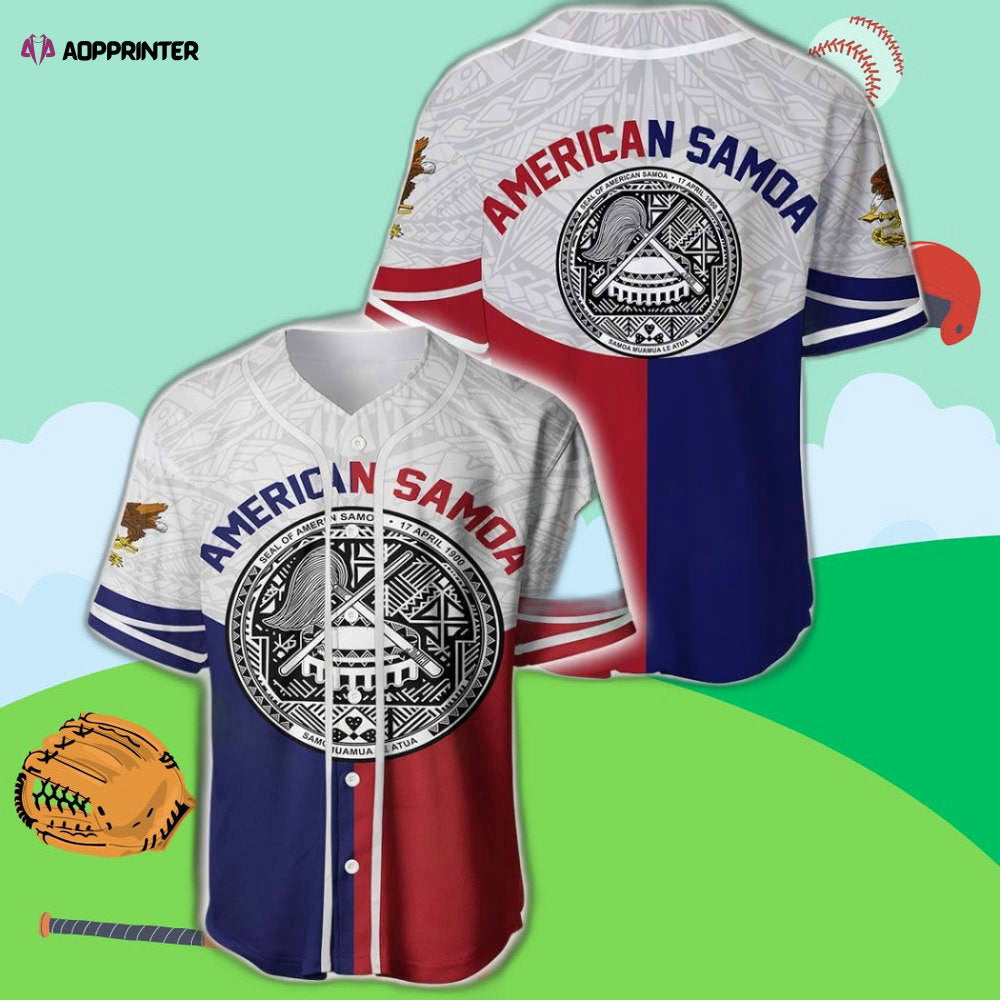 American Samoa Flag Sport Baseball Jersey baseball jersey product view 1