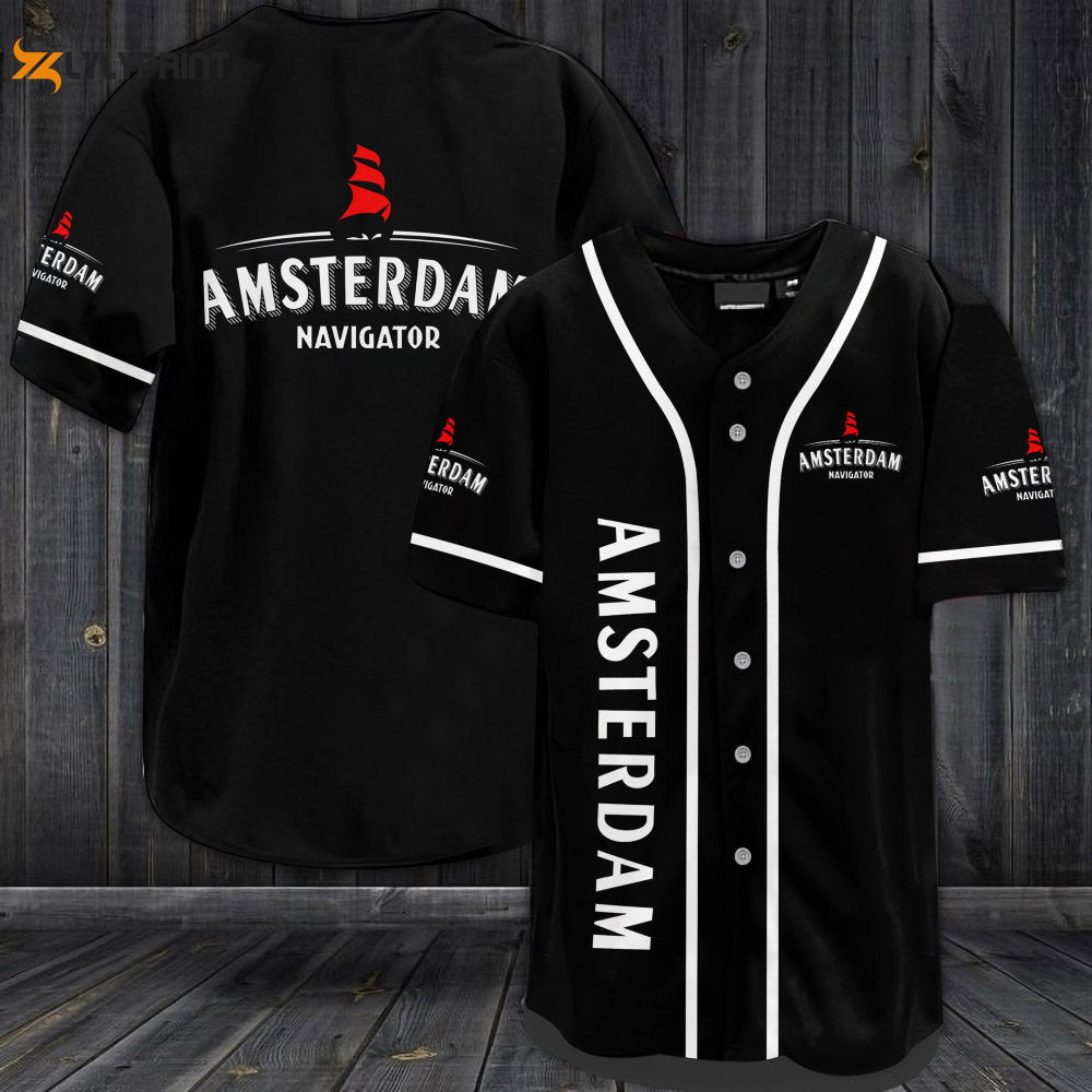 Amsterdam Beer All Over Print Unisex Baseball Jersey - lylyprint.com baseball jersey product view 1