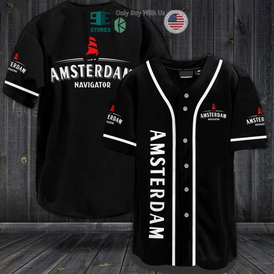 BEST Amsterdam Navigator logo black Baseball Jersey baseball jersey product view 1