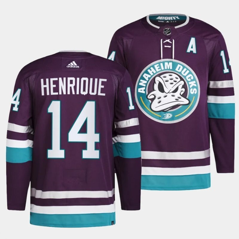 anaheim ducks #14 adam henrique 2023-24 30th anniversary purple jersey Hockey Jersey hockey jersey product view 1