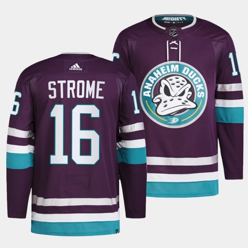 anaheim ducks #16 ryan strome 2023-24 30th anniversary purple jersey Hockey Jersey hockey jersey product view 1