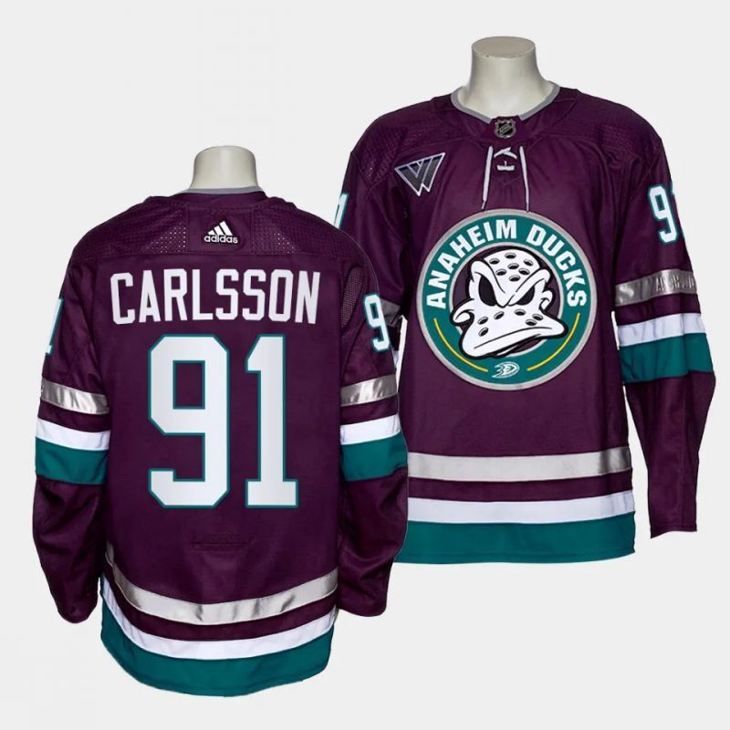 anaheim ducks #91 leo carlsson alternate navy 30th season jersey Hockey Jersey hockey jersey product view 1
