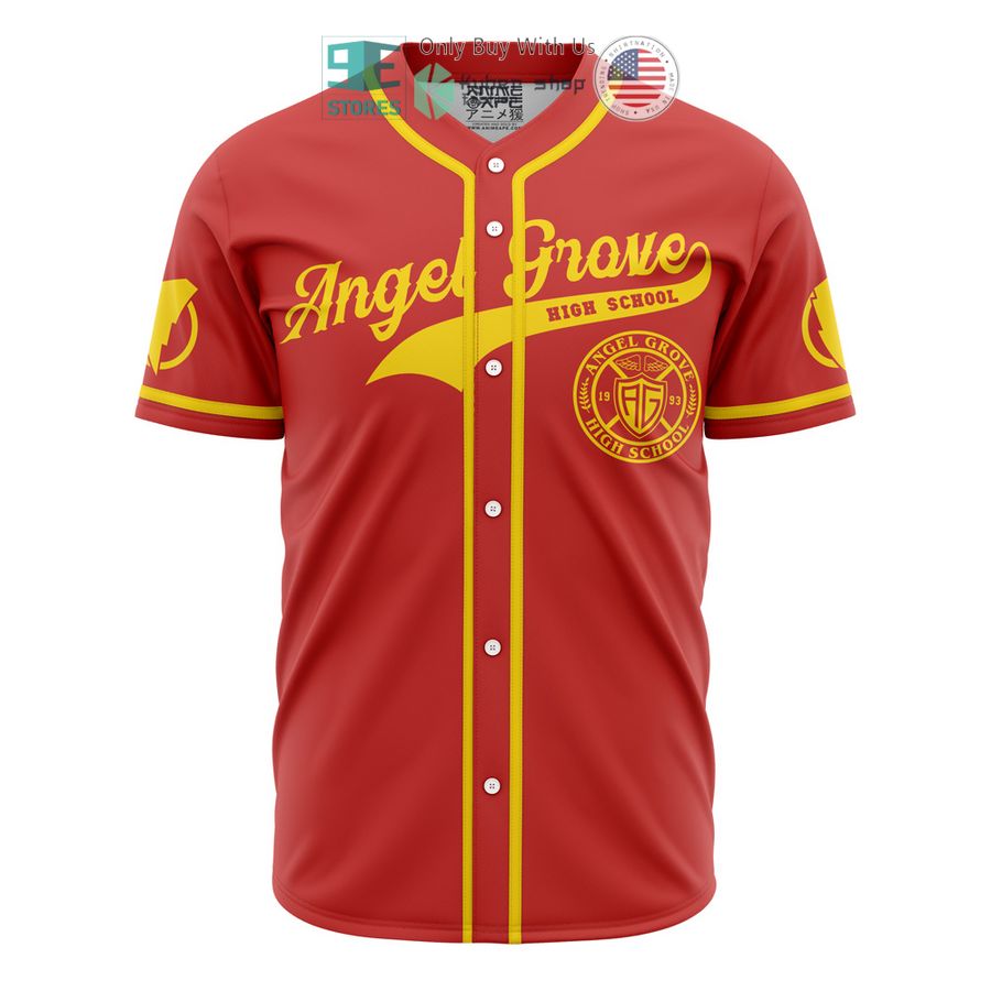 BEST Angel Grove High School Power Rangers Baseball Jersey baseball jersey product view 1