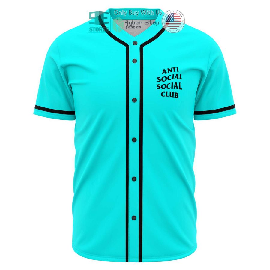 BEST Anti Social Social Club cyan Baseball Jersey baseball jersey product view 1