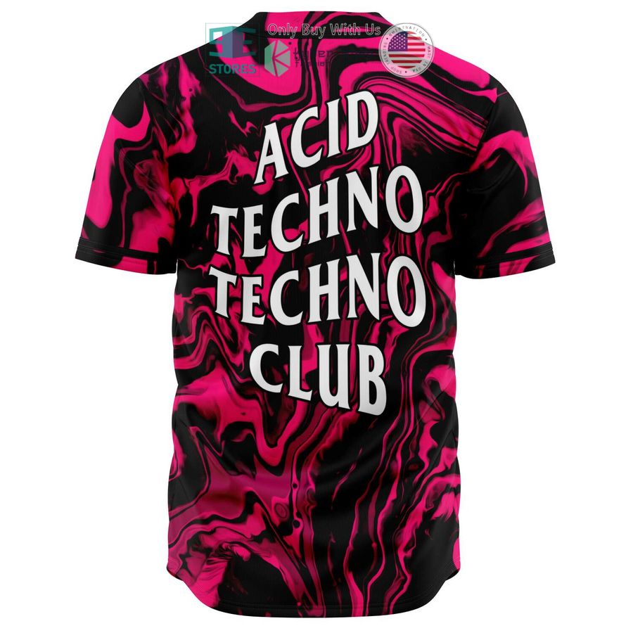 BEST Anti Techno Techno Club pink black Baseball Jersey baseball jersey product view 1
