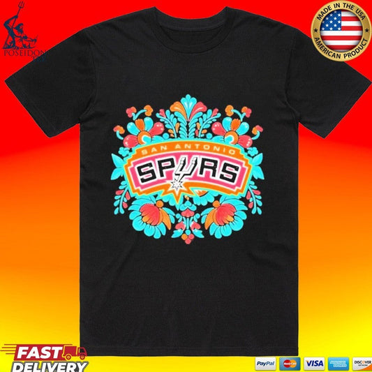 Antonio Spurs Fiesta Basketball Floral Nba Playoffs 2026 T-shirt Unisex T-shirt, Sweatshirt, Hoodie, Long Sleeve Tee - T-Shirt, Sweatshirt, Hoodie
