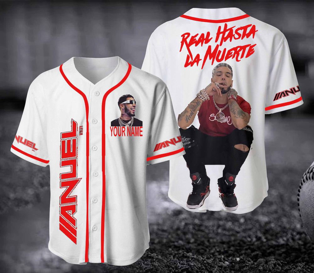 Anuel AA Baseball Jersey, Custom Name Anuel AA Jersay, Rapper Jersey Shirt - lylyprint.com baseball jersey product view 3