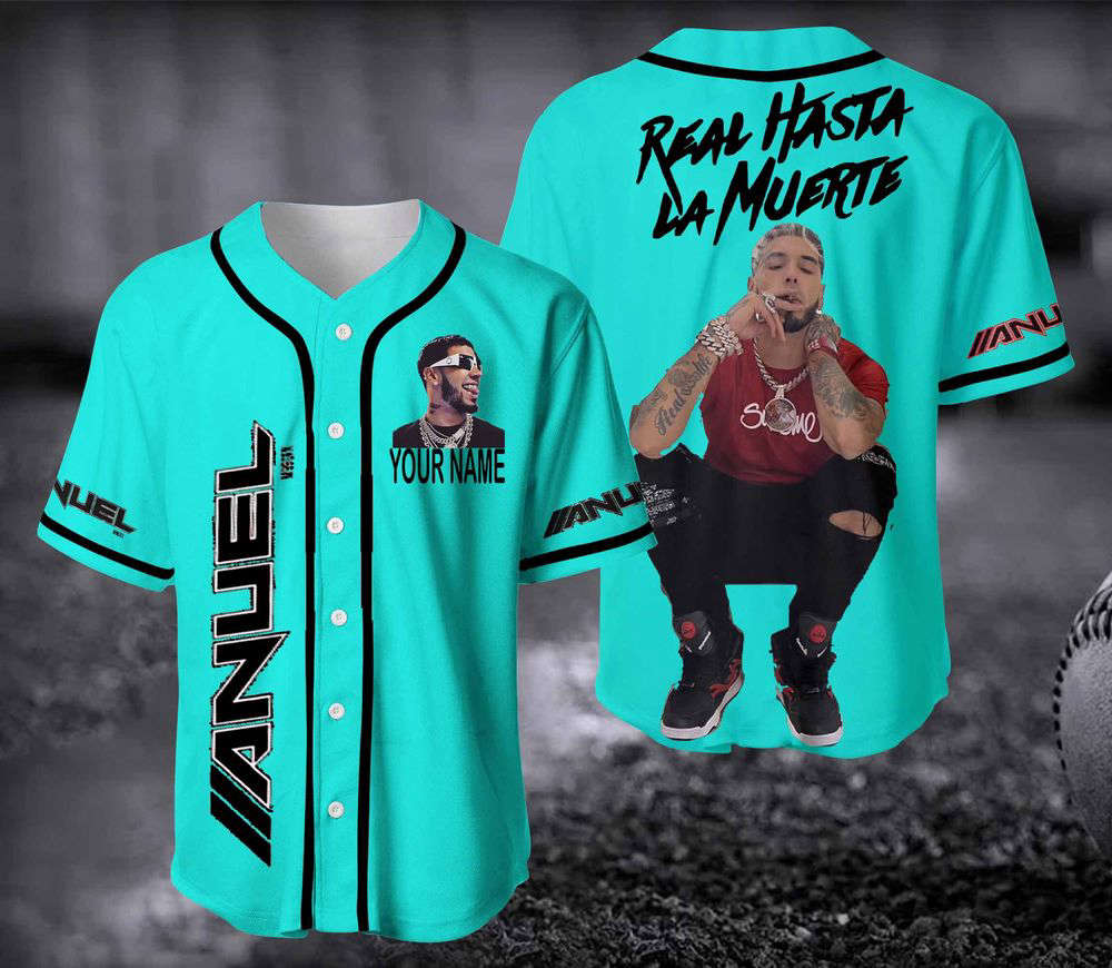Anuel AA Baseball Jersey, Custom Name Anuel AA Jersay, Rapper Jersey Shirt - lylyprint.com baseball jersey product view 4