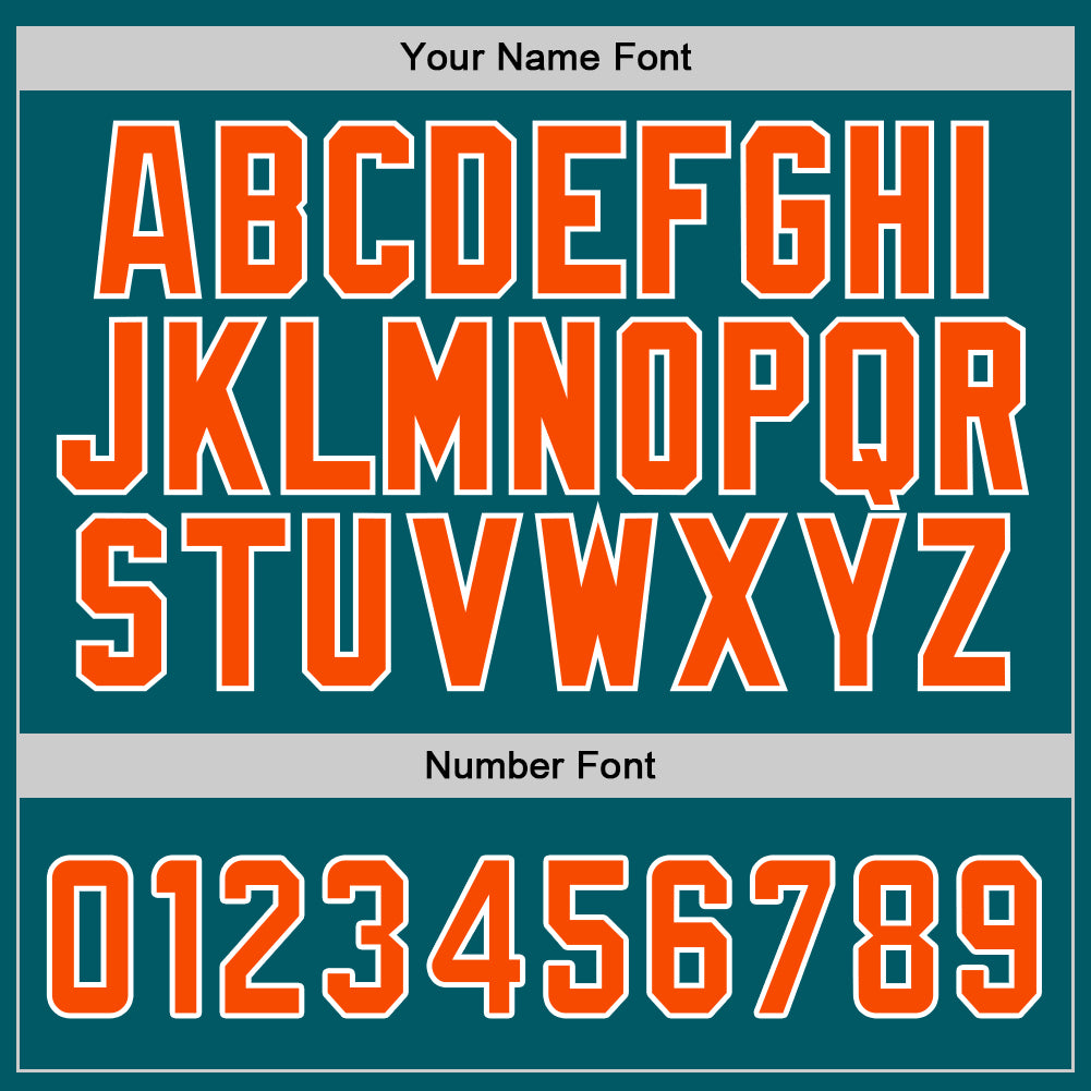 Custom Teal Orange-White Authentic Baseball Jersey baseball jersey product view 5