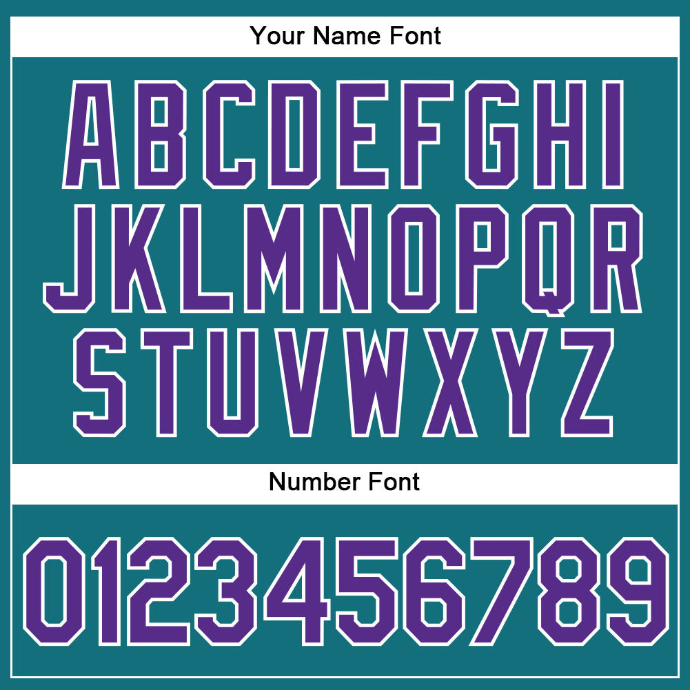 Custom Teal Purple Pinstripe Purple-White Authentic Baseball Jersey baseball jersey product view 5