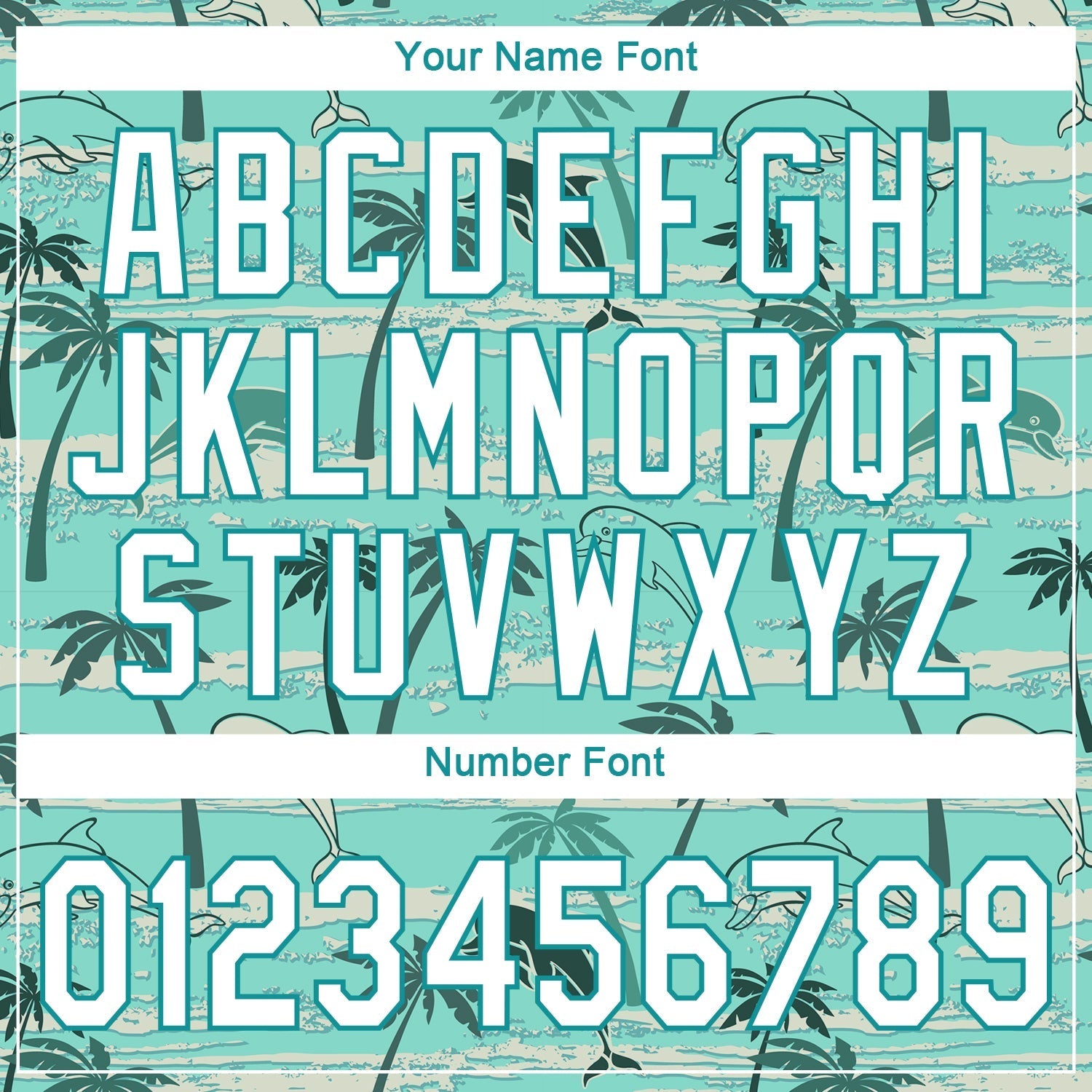 Custom Teal White-Teal 3D Pattern Design Hawaii Palm Trees Authentic Baseball Jersey baseball jersey product view 5
