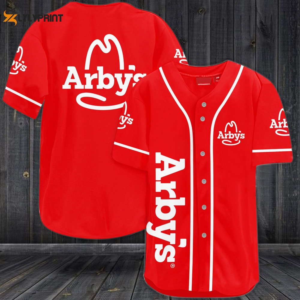 Arby's Baseball Jersey - lylyprint.com baseball jersey product view 1