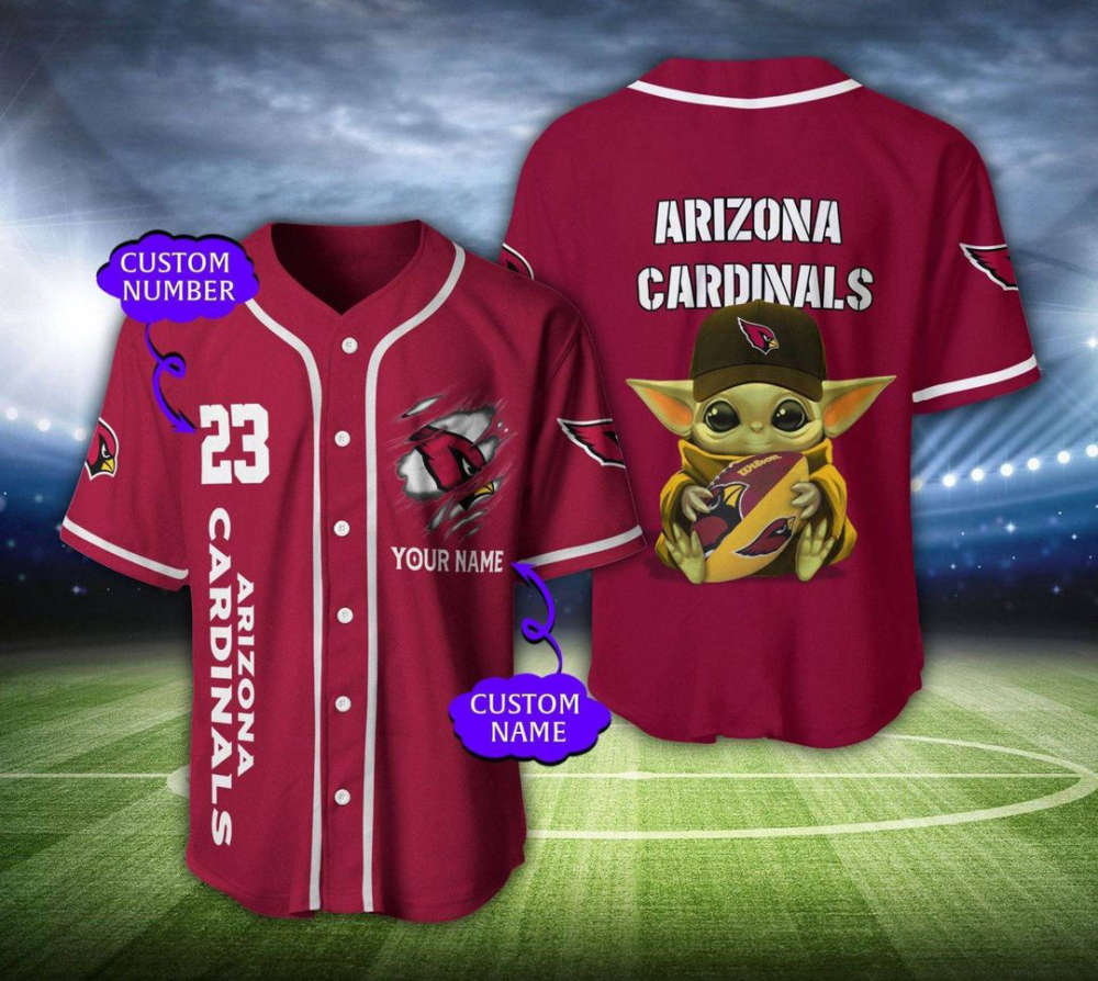 Arizona Cardinals Personalized Baseball Jersey - lylyprint.com baseball jersey product view 2