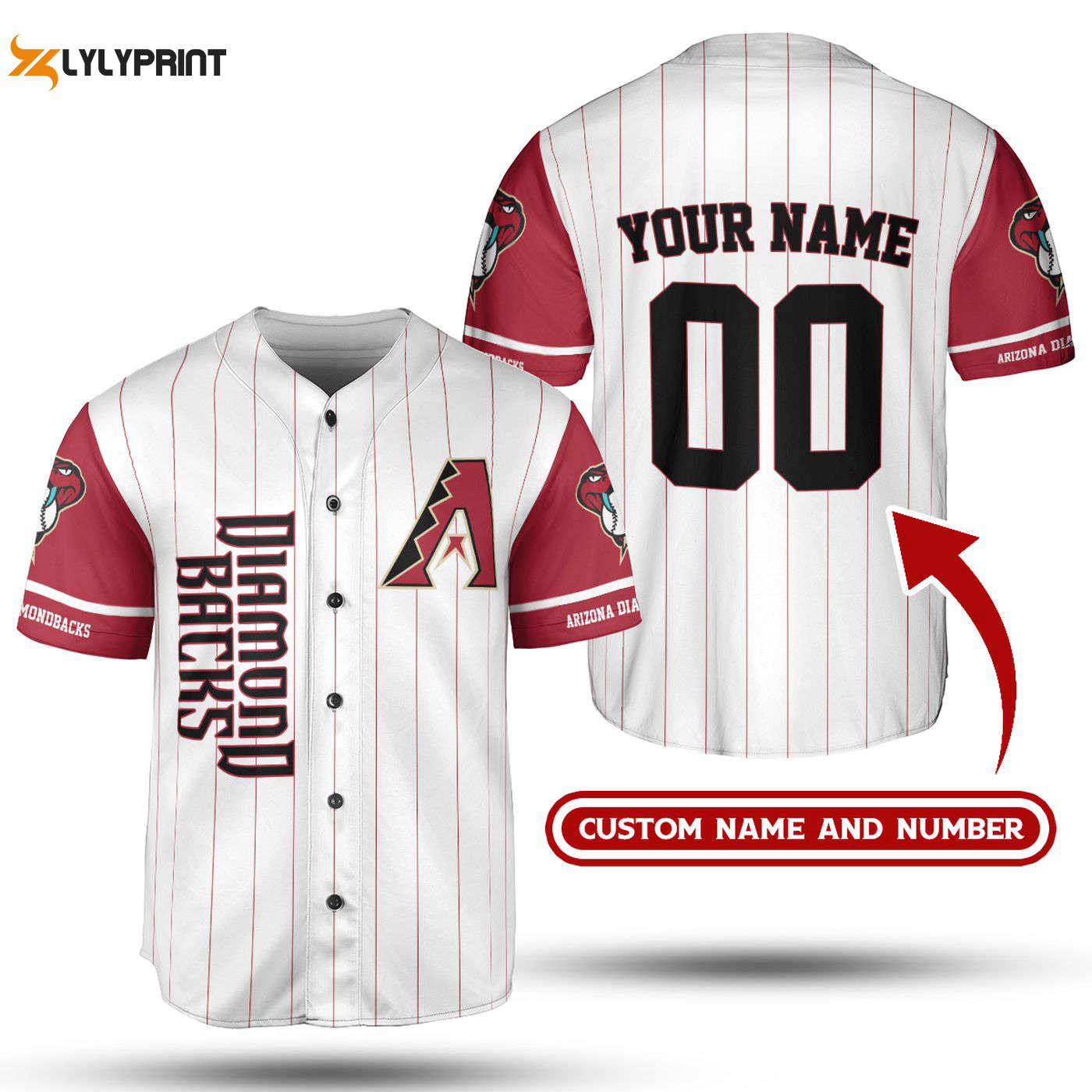 Vintage 90s Y2K Arizona Diamondbacks MLB Jersey Shirt – Custom Baseball Collection - lylyprint.com baseball jersey product view 1