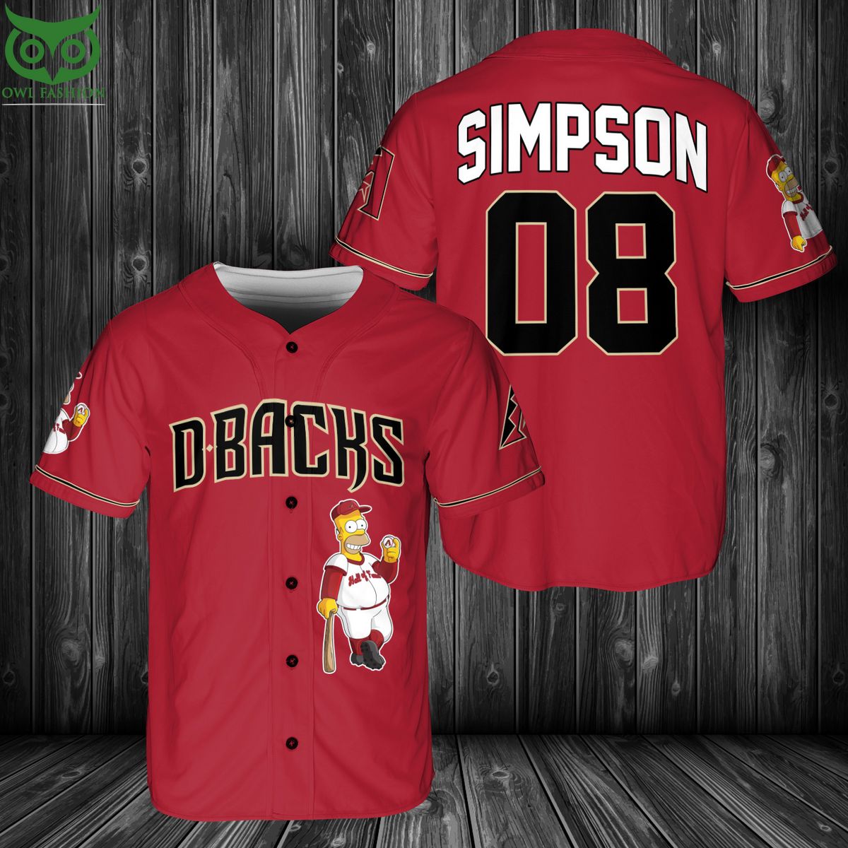 Arizona Diamondbacks MLB Simpson Baseball Jersey baseball jersey product view 1