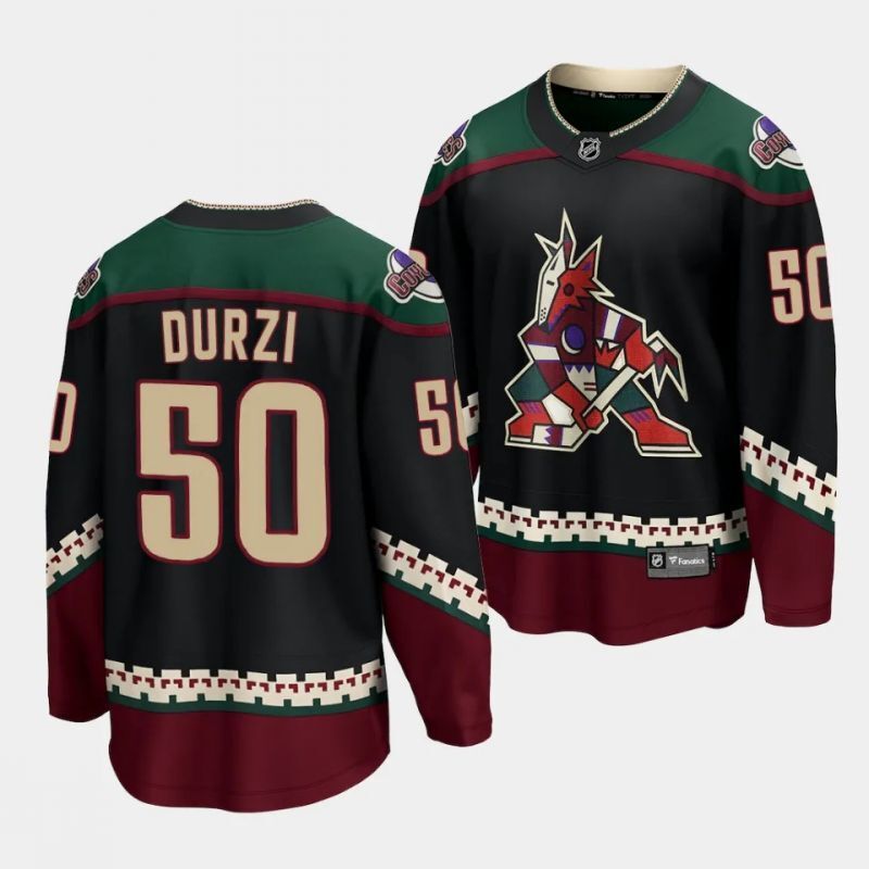arizona coyotes #50 sean durzi home black breakaway player jersey Hockey Jersey hockey jersey product view 1
