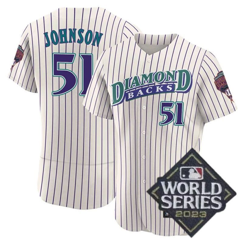 arizona diamondbacks #51 randy johnson throwback 1998 flex base jersey Baseball Jersey baseball jersey product view 1