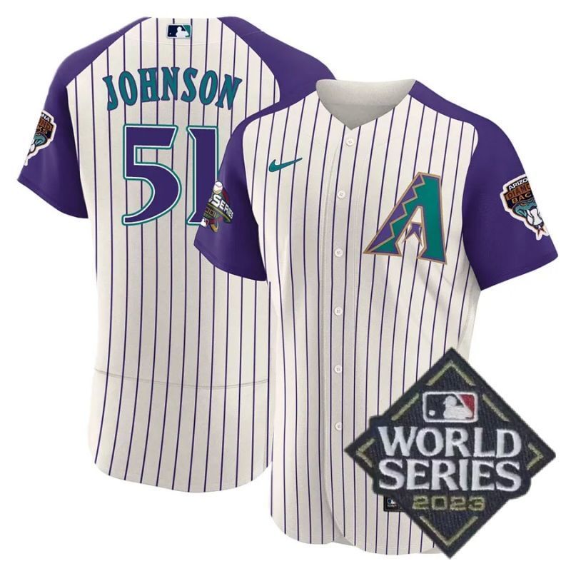 arizona diamondbacks #51 randy johnson throwback 2001 flex base jersey Baseball Jersey baseball jersey product view 1
