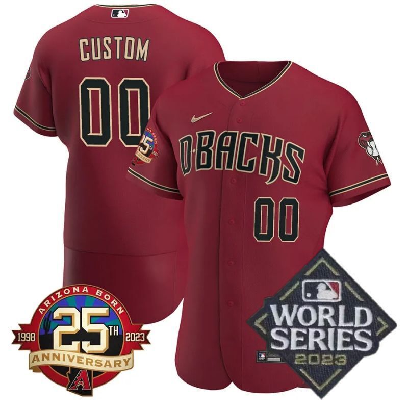 arizona diamondbacks custom flex base jersey red Baseball Jersey baseball jersey product view 1