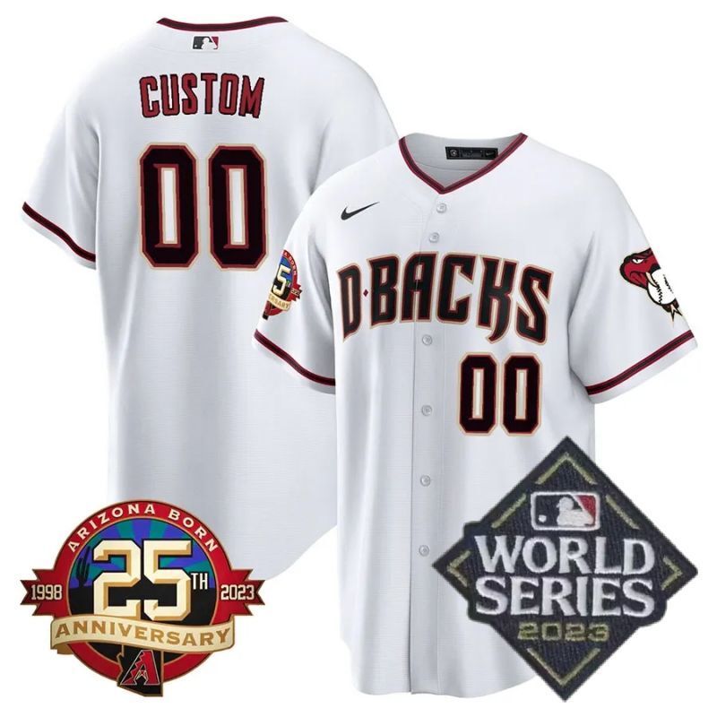 arizona diamondbacks custom jersey cool base white Baseball Jersey baseball jersey product view 1