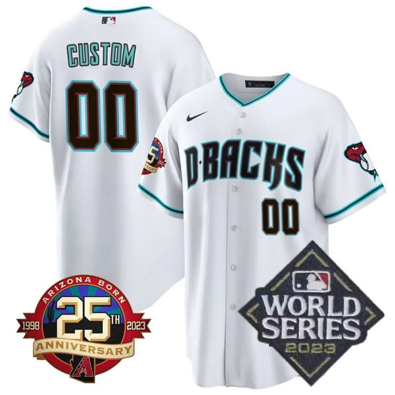 arizona diamondbacks custom jersey cool base white alternate Baseball Jersey baseball jersey product view 1