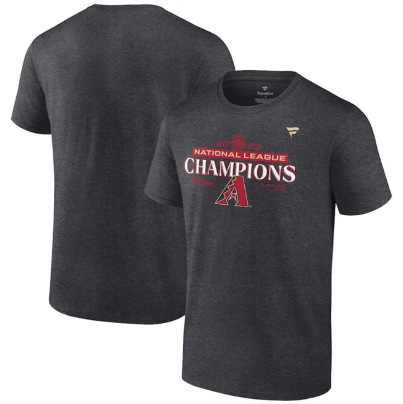arizona diamondbacks heather charcoal 2023 national league champions locker room Baseball Jersey baseball jersey product view 1