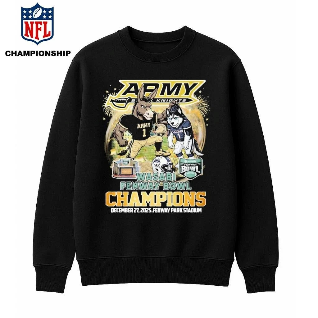 Army Black Knights Wasabi Fenway Bowl Champions - Adult & Kids T-Shirts, Sweatshirts & Hoodies apparel design preview 3