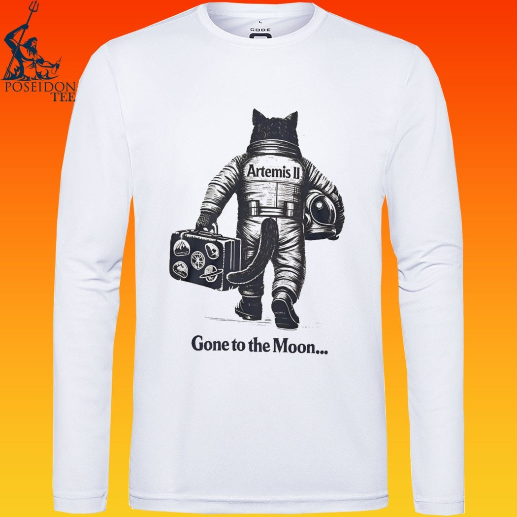 Artemis II Gone To The Moon Mission Cat Astronaut - Adult & Kids T-Shirts, Sweatshirts & Hoodies apparel design preview 4