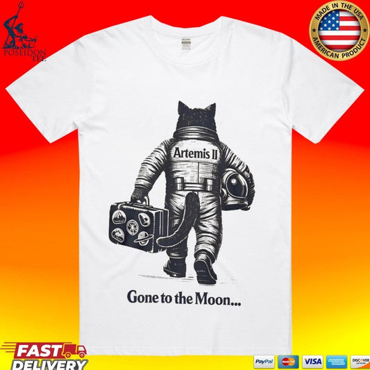 Artemis II Gone To The Moon Mission Cat Astronaut T-shirt Unisex T-shirt, Sweatshirt, Hoodie, Long Sleeve Tee - T-Shirt, Sweatshirt, Hoodie