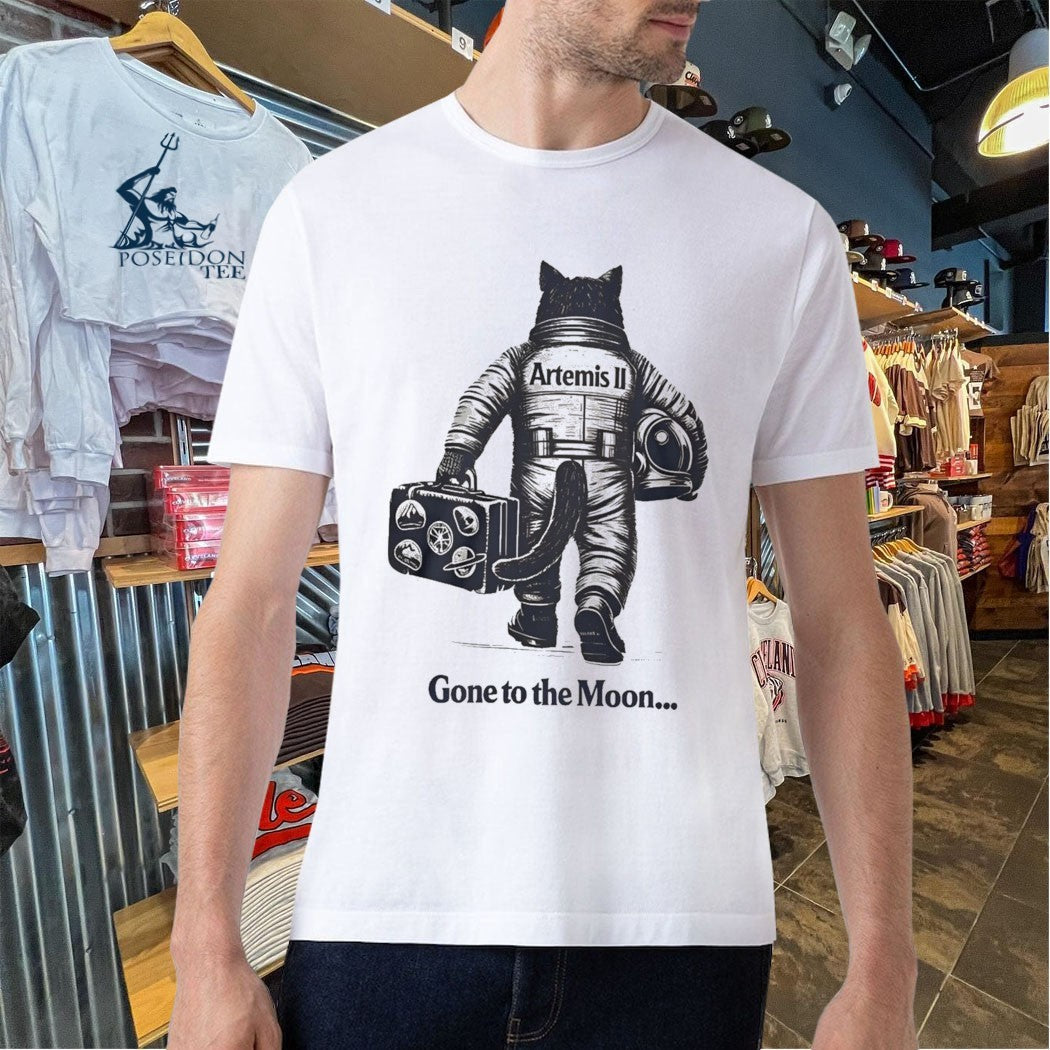 Artemis II Gone To The Moon Mission Cat Astronaut - Adult & Kids T-Shirts, Sweatshirts & Hoodies apparel design preview 5