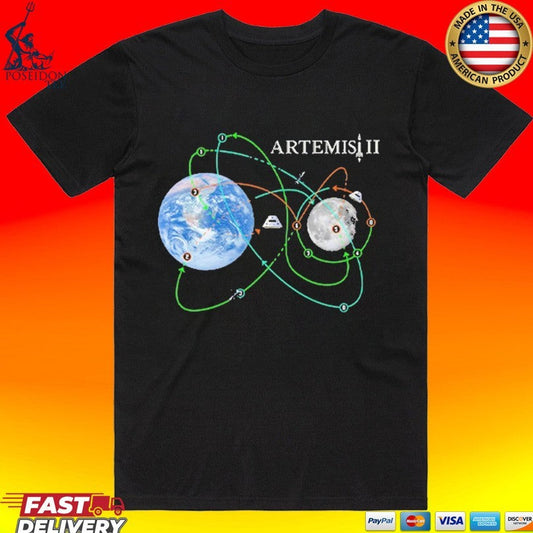 Artemis Ii Moon Mission Nasa Space Program Fan T-shirt Unisex T-shirt, Sweatshirt, Hoodie, Long Sleeve Tee - T-Shirt, Sweatshirt, Hoodie