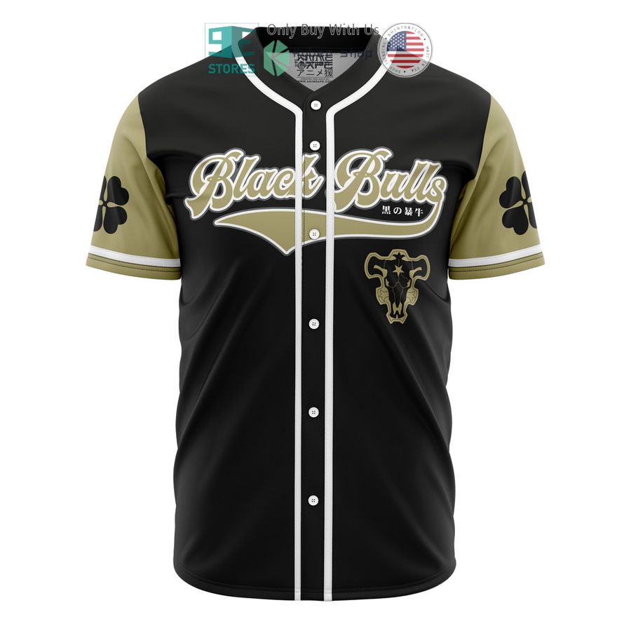 BEST Asta Black Bulls Black Clover Baseball Jersey baseball jersey product view 1
