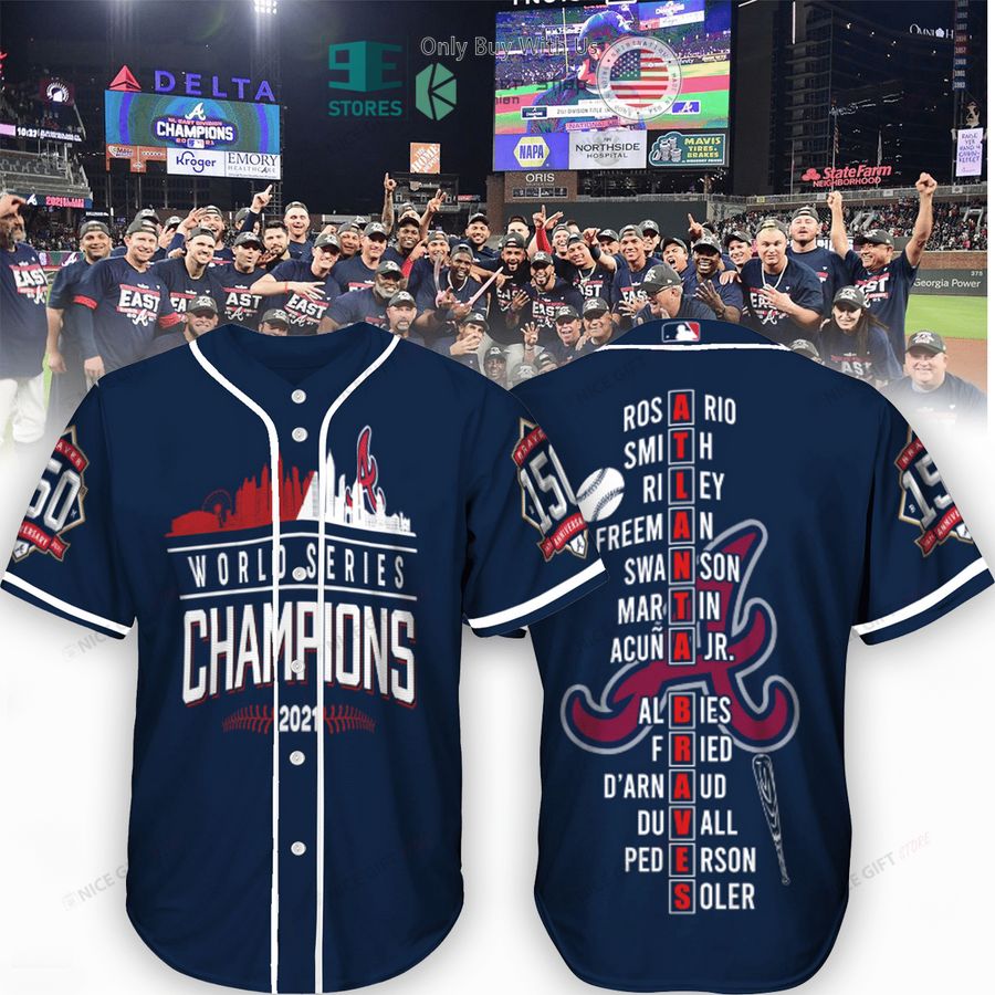 BEST Atlanta Braves 2021 World Series Champions Baseball Jersey baseball jersey product view 1